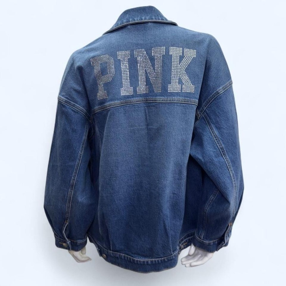VS PINK limited edition Rhinestone Denim Jacket, oversized jacket,‎ Summer fit - Picture 7 of 8